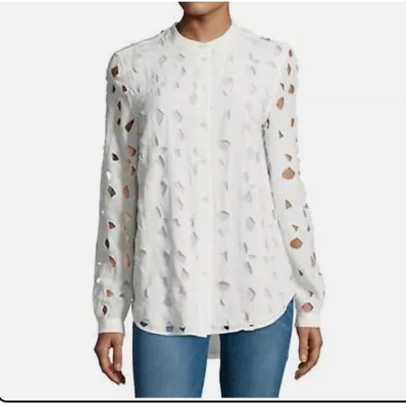 🌟 Equipment cutout silk top size small - Picture 1 of 7